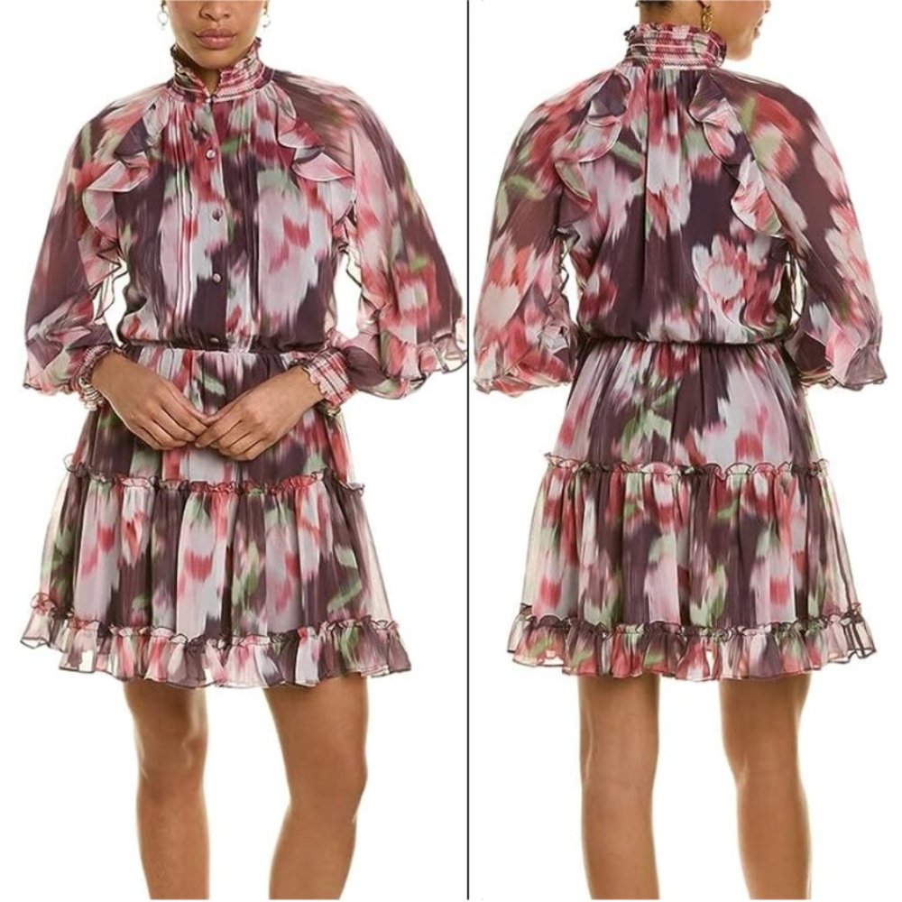 SACHIN & BABI Alyson high-neck tiered ruffle dress